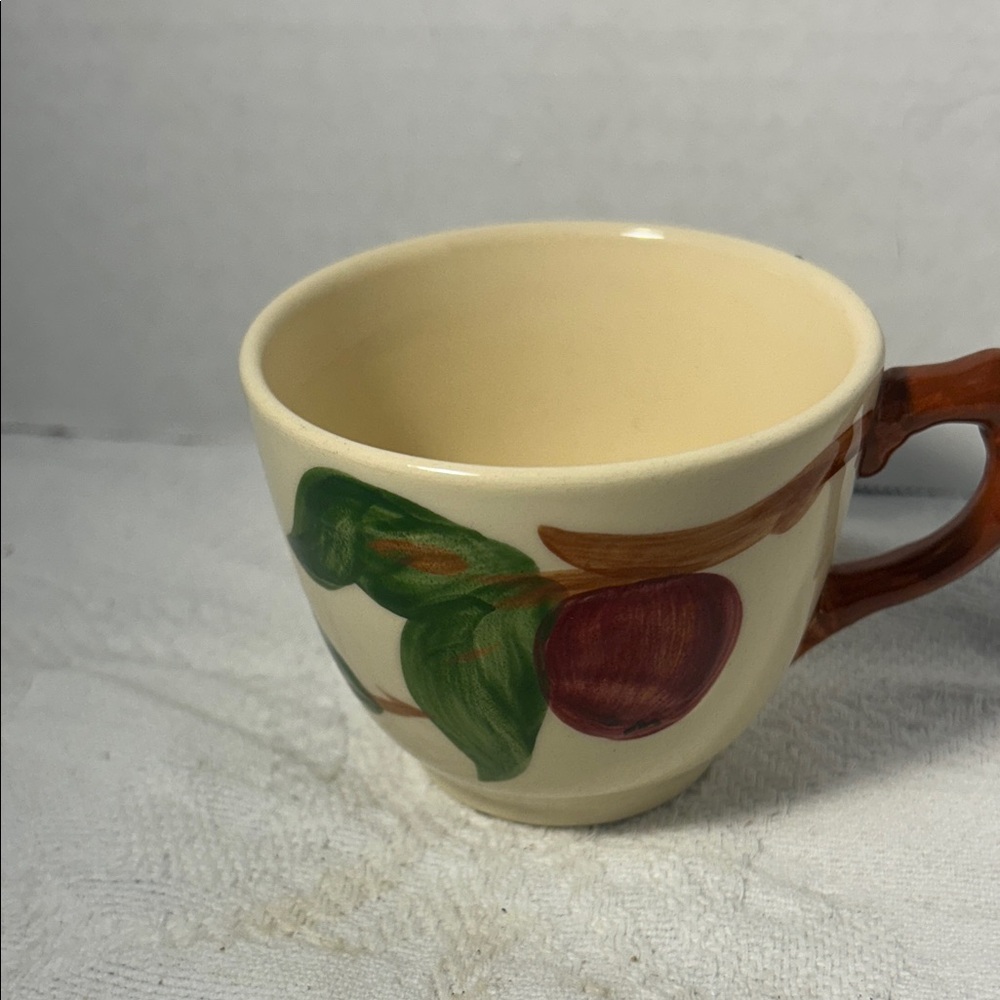 Cream Ceramic Mug with Brown Handle Replacement Cup
